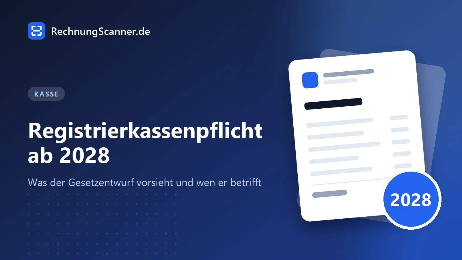Registrierkassenpflicht ab 2028